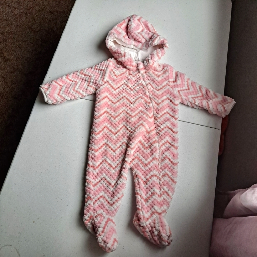 Zigzag Pink and White Little Beginnings Onesie